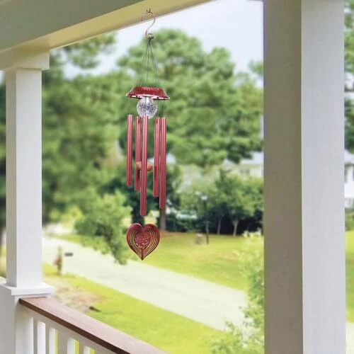 Enchanted Garden® 35" Solar Heart Wind Chime - Assorted Colors 6 Enchanted Garden® 35" Solar Heart Wind Chime - Assorted Colors - Image 4