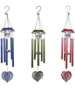 Enchanted Garden® 35" Solar Heart Wind Chime - Assorted Colors