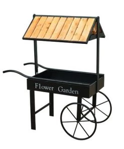 Enchanted Garden™ 45" Wood & Metal Rolling Flower Cart