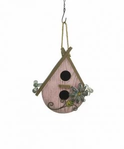Enchanted Garden® 9.4" Wood Pink Bird House