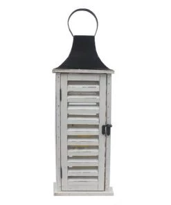 Enchanted Garden™ 21" Wood Shutter Flameless Candle Lantern