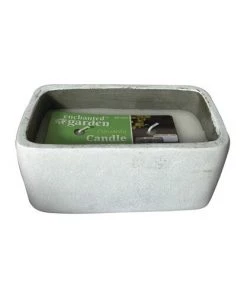 Enchanted Garden™ 16 Oz. Square Concrete Citronella Candle - Assorted Colors -Enchanted Garden Sale 2775217 White pkg 2021 CMYK