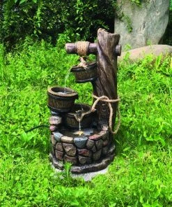 Enchanted Garden™ 22" Tiered Wishing Well Outdoor Water Fountain -Enchanted Garden Sale 2775234 BucketWishingWell Lifestyle