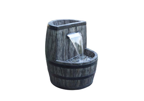 Enchanted Garden™ 23.5" Tiered Whiskey Barrel Outdoor Water Fountain 4 Enchanted Garden™ 23.5" Tiered Whiskey Barrel Outdoor Water Fountain - Image 2