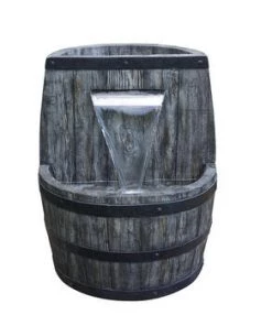 Enchanted Garden™ 23.5" Tiered Whiskey Barrel Outdoor Water Fountain