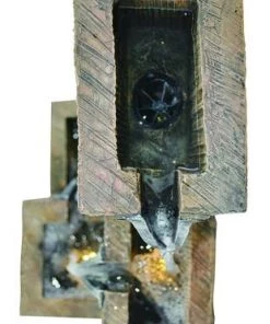 Enchanted Garden™ 35.8" Tiered Wood Block Outdoor Water Fountain -Enchanted Garden Sale 2775240 P TP V2