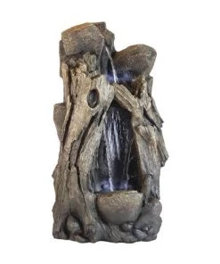 Enchanted Garden™ 52" Tiered Tree Trunk Outdoor Water Fountain