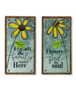 Enchanted Garden™ 12" Wood & Metal Flower Outdoor Wall Art - Assorted Styles