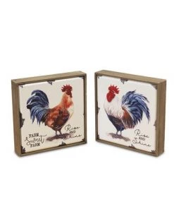 Enchanted Garden™ 6" Wood Rooster Block Outdoor Wall Art - Assorted Styles