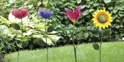 Enchanted Garden™ 17.7" Metal Flower Yard Stake - Assorted Styles 4 Enchanted Garden™ 17.7" Metal Flower Yard Stake - Assorted Styles - Image 2