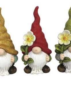 Enchanted Garden™ 17.3" Gnome Statue With Flower - Assorted Styles