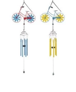 Enchanted Garden® 32.5" Metal Bicycle Wind Chime - Assorted Colors