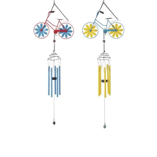 Enchanted Garden® 32.5" Metal Bicycle Wind Chime - Assorted Colors 3 Enchanted Garden® 32.5" Metal Bicycle Wind Chime - Assorted Colors