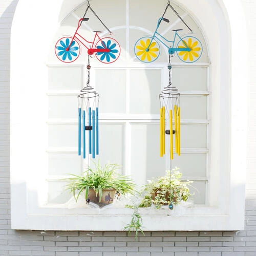 Enchanted Garden® 32.5" Metal Bicycle Wind Chime - Assorted Colors 8 Enchanted Garden® 32.5" Metal Bicycle Wind Chime - Assorted Colors - Image 6