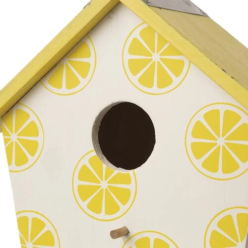 Enchanted Garden® 7.8" Wooden Lemon Bird House 6 Enchanted Garden® 7.8" Wooden Lemon Bird House - Image 4