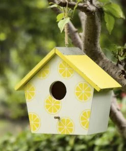 Enchanted Garden® 7.8" Wooden Lemon Bird House 11 Enchanted Garden® 7.8" Wooden Lemon Bird House -Enchanted Garden Sale 2775422 scene