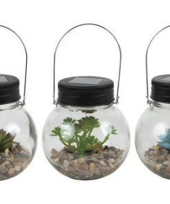 Enchanted Garden™ Artificial Succulent Solar LED Glass Jar - Assorted Styles