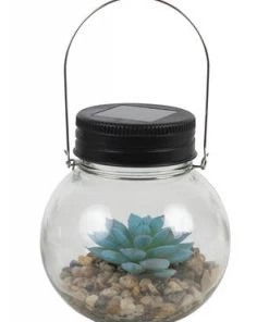 Enchanted Garden™ Artificial Succulent Solar LED Glass Jar - Assorted Styles -Enchanted Garden Sale 2775442 B