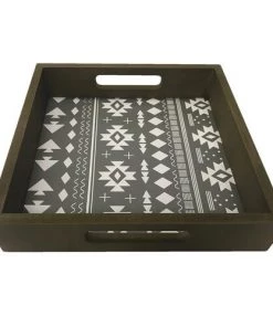 Enchanted Garden™ 11.75" X 6.3" Aztec Printed Wood Tray
