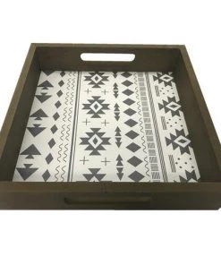 Enchanted Garden™ 11.75" X 6.3" Aztec Printed Wood Tray -Enchanted Garden Sale 2775445 B P LS