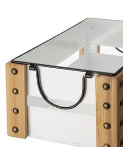 Enchanted Garden™ 15.6" White Metal Enamel Crate -Enchanted Garden Sale 2775449 leftview