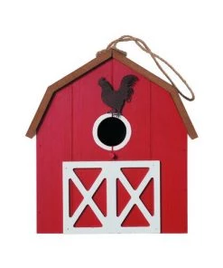 Enchanted Garden 9.5" Wooden Barn Bird House