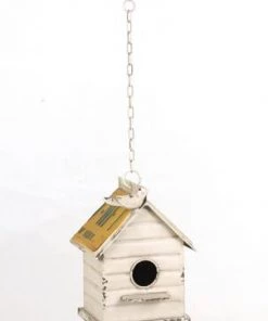 Enchanted Garden® 20.8" Rustic Yellow Metal Bird House