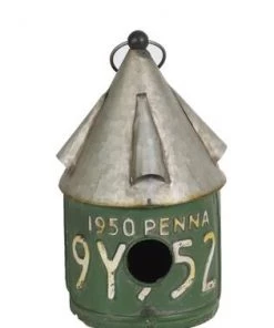 Enchanted Garden® 10.6" Rustic Green Metal Bird House