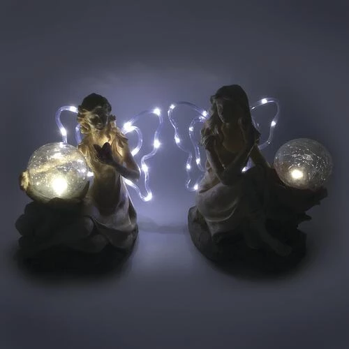 Enchanted Garden™ 8.4" Solar Fairy Statue - Assorted Styles 4 Enchanted Garden™ 8.4" Solar Fairy Statue - Assorted Styles - Image 2