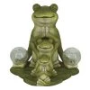 Enchanted Garden™ 11.4" Solar Frog Trio Statue