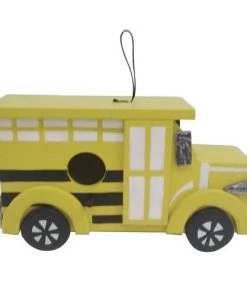 Enchanted Garden® 5.5" Wood School Bus Bird House