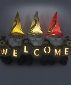 Enchanted Garden™ 10.6" Resin Solar Welcome Gnome Trio -Enchanted Garden Sale 2775523 P AP