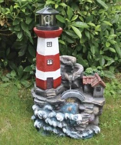 Enchanted Garden™ 20.3" Tiered Solar Lighthouse Outdoor Water Fountain -Enchanted Garden Sale 2775544 1800x1800CMYK