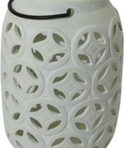 Enchanted Garden™ 7.8" Ceramic Moroccan Die-Cut Lantern - Assorted Colors -Enchanted Garden Sale 2775571 Lantern 1