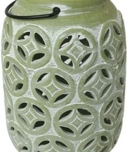 Enchanted Garden™ 7.8" Ceramic Moroccan Die-Cut Lantern - Assorted Colors -Enchanted Garden Sale 2775571 Lantern 3
