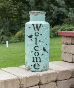 Enchanted Garden™ 19.5" Ceramic Solar Lantern -Enchanted Garden Sale 2775591 PatioFurnitureShoot