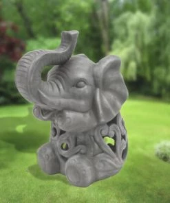 Enchanted Garden™ 9.4" Ceramic Elephant LED Lantern -Enchanted Garden Sale 2775592 CERAMIC ELEPHANT 2020