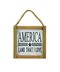 Enchanted Garden™ 5.9" Wood Americana BBQ Land That I Love Wall Hanging Sign