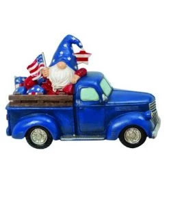 Enchanted Garden™ 9.5" Resin Blue Gnome Truck