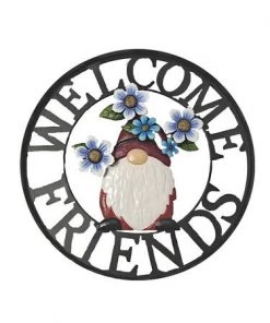 Enchanted Garden™ 21.5" Gnome Welcome Wheel Outdoor Wall Art