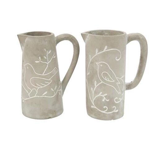 Enchanted Garden™ 9.8" Cement Pitcher Planter - Assorted Styles 3 Enchanted Garden™ 9.8" Cement Pitcher Planter - Assorted Styles