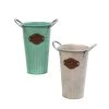 Enchanted Garden™ 10.25" Metal Bucket With Leather Medallion Vase - Assorted Styles -Enchanted Garden Sale 2775649