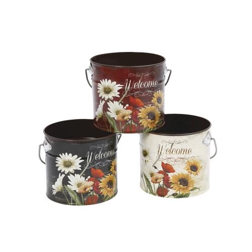 Enchanted Garden™ 5" Metal Botanical Container - Assorted Styles 3 Enchanted Garden™ 5" Metal Botanical Container - Assorted Styles