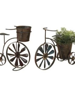Enchanted Garden™ 14.6" Metal Tricycle Planter With Wind Spinner Spokes - Assorted Styles