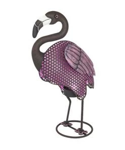 Enchanted Garden™ 18.9" Solar Metal Flamingo Statue