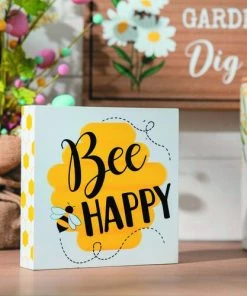 Enchanted Garden 6" Bee Happy Box Outdoor Wall Art -Enchanted Garden Sale 2775701 scene01.jpg