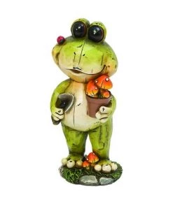 Enchanted Garden™ 9" Resin Shovel Frog Figurine