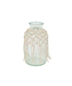 Enchanted Garden™ 8" Decorative Glass Vase With Braided Jute Accent