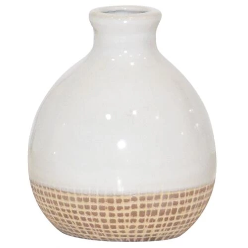 Enchanted Garden™ 5.12" Terracotta And White Vase 3 Enchanted Garden™ 5.12" Terracotta And White Vase