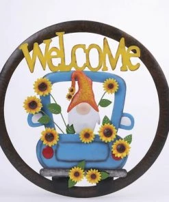Enchanted Garden™ 24'' Welcome Wheel Outdoor Wall Art